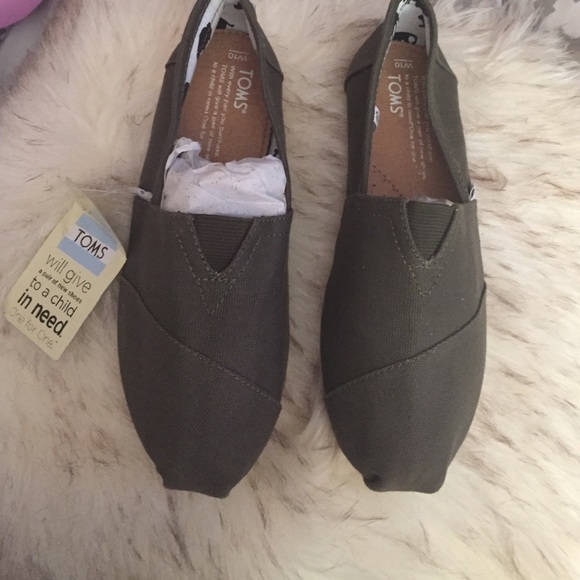 Brand new women TOMS in olive.
