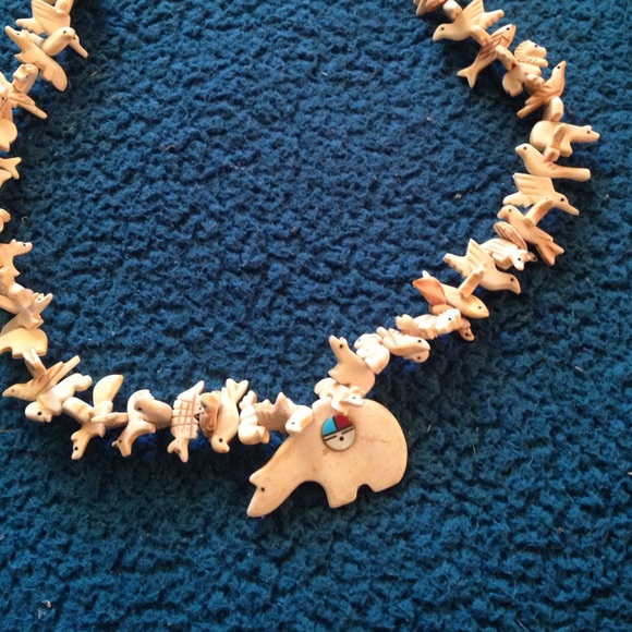 Handmade Native American Bone Spirit Necklace