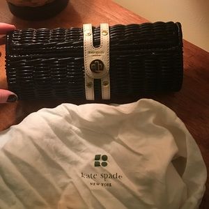 Kate Spade Black Wicker Clutch