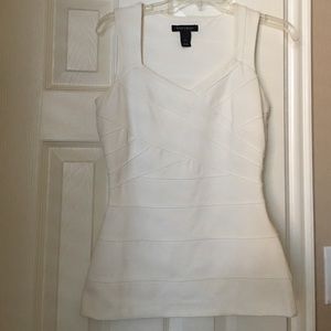 White House Black Market winter white blouse.