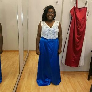 *Must Go* Satin Blue Formal Gown