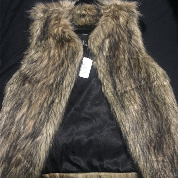 faux fur forever 21 vest