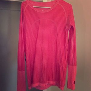 Size 12 LULULEMON Pink Long Sleeve Shirt