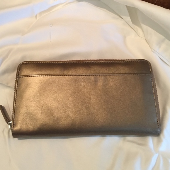 Barneys New York Handbags - Barneys New York Gold Metallic Wallet