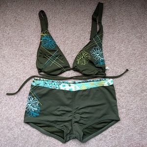 Lucky Brand Olive green boy short swim suit