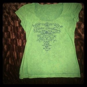Scoop necked Harley Davidson Tee