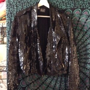Sequin biker jacket