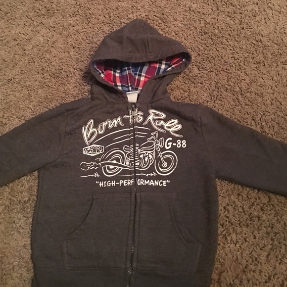 Hooded zip front sweatshirt