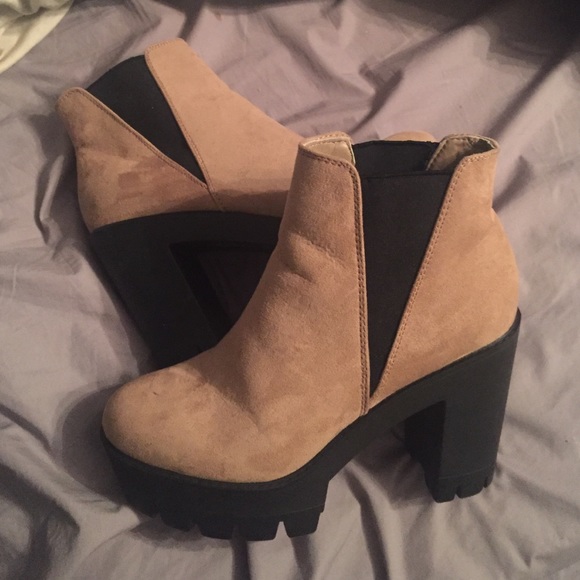 Chunky Taupe Bootie Heals