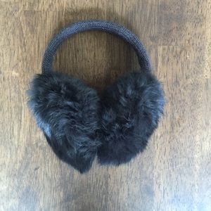 Genuine rabbit fur + wool earmuffs
