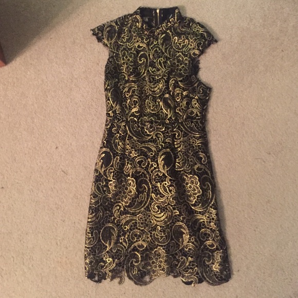 black and gold bodycon homecoming/semi dress