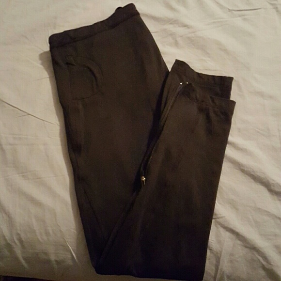 Black fleece lined running tights