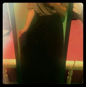 Boho Navy blue maxi skirt with tassel detail!