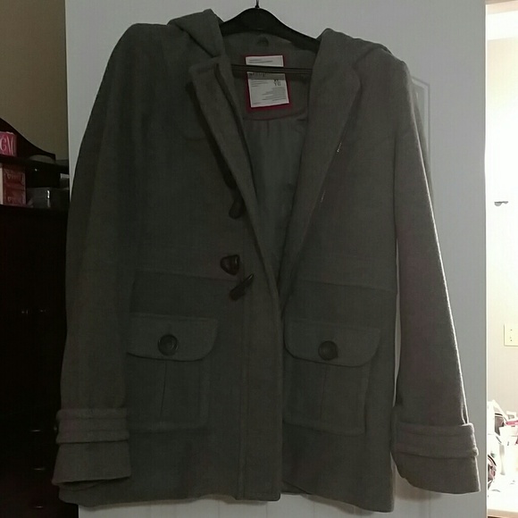 Gray wool blend coat