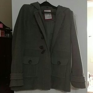 Gray wool blend coat