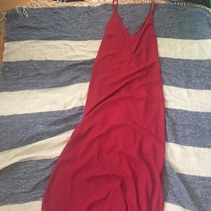Strappy red maxi
