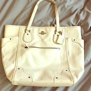 Large White Coach Purse