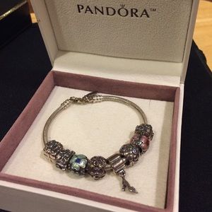 Pandora bracelet with charms