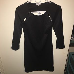 Black Cut Out Open Back Dress!