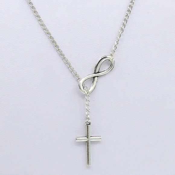 Infiniti cross open drop necklace - Picture 2 of 2
