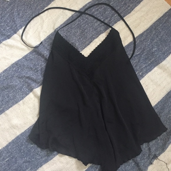 Crochet and silk halter