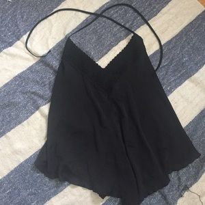 Crochet and silk halter