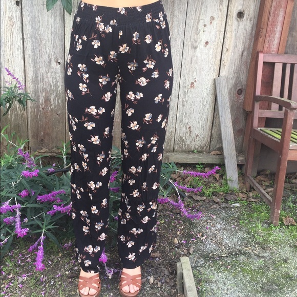 Boho flower print pants