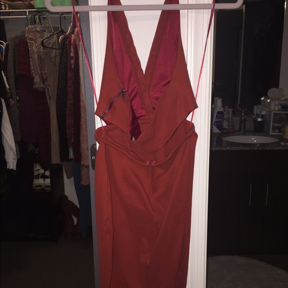 Rust Tight Backless Dress - Picture 2 of 3