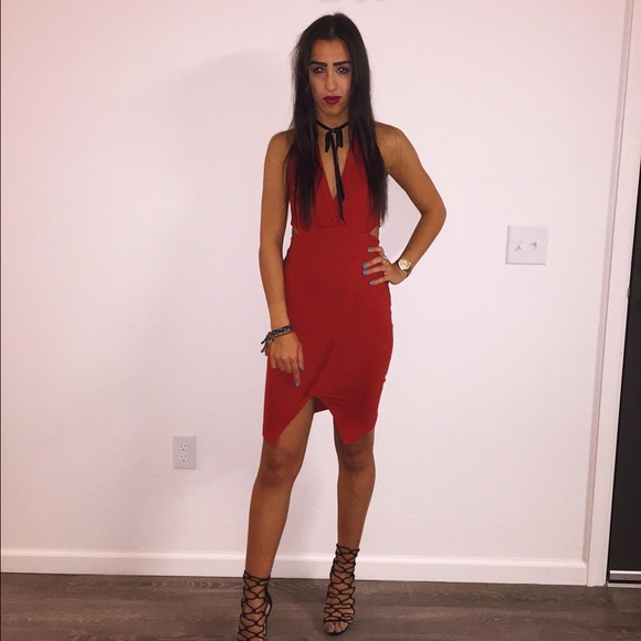 Rust Tight Backless Dress - Picture 3 of 3