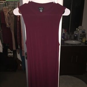 Burgundy Knee Length Dress