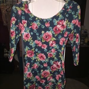 Floral Tight Long Sleeve Dress