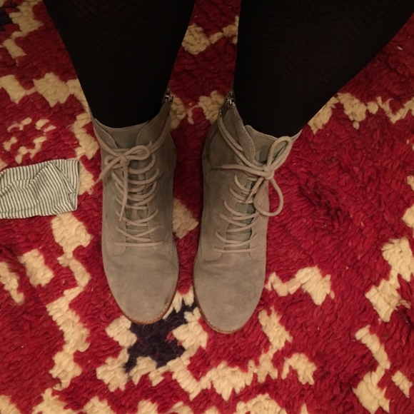 Gap, grey, suede, combat boots