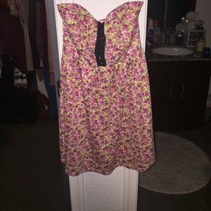 Strapless Floral Dress