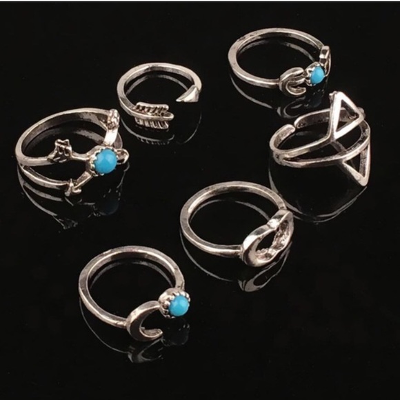 6 piece vintage boho ring set - Picture 4 of 4