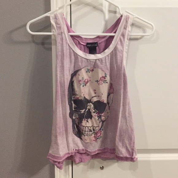 Purple skull crop top