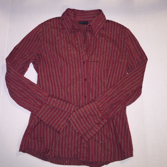 New York & Co stretch red holiday shirt - M