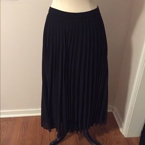 Asos, black tea-length, pleated skirt