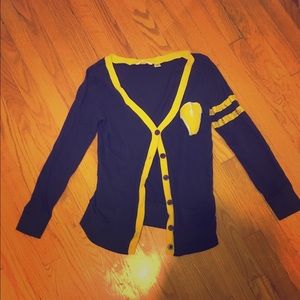 Navy varsity cardigan