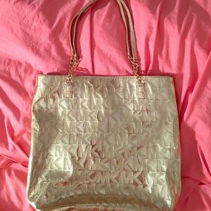 Gold logo Michael Kors tote bag