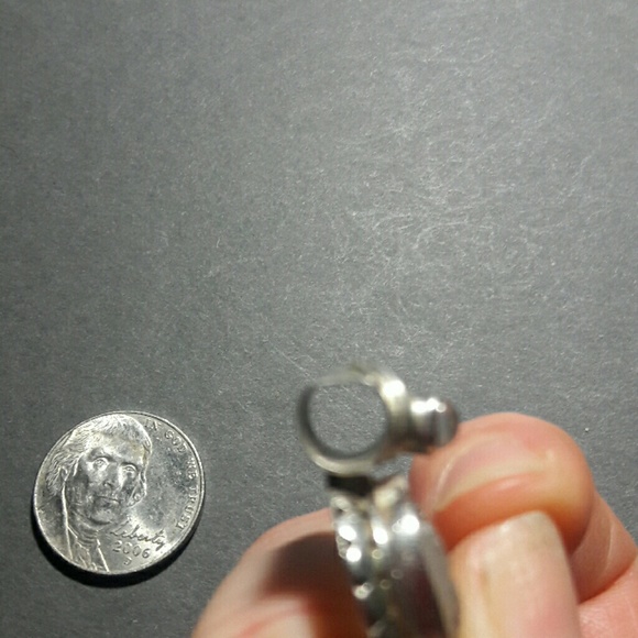 Druzy quartz pendant marked .925 moonstone - Picture 4 of 4