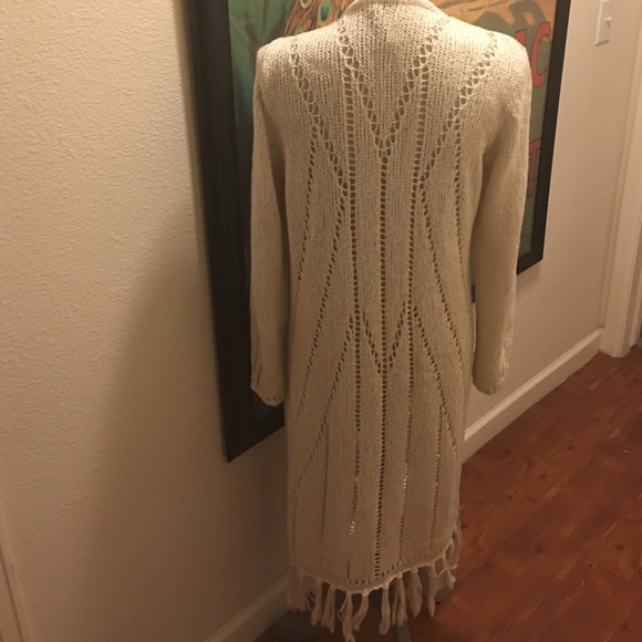 Chico's Knit Fringe Bottom Sweater Duster. - Picture 2 of 3