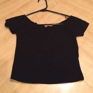 Black off-the-shoulder crop top size small