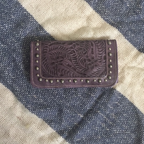 Purple genuine leather wallet