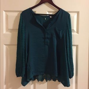 Anthropologie Knitted & Knotted Long Sleeve Blouse