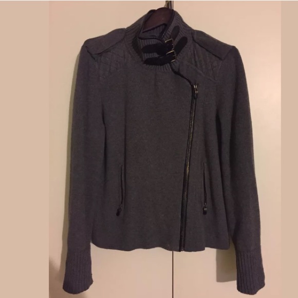 Anne Taylor Loft gray sweater jacket, L