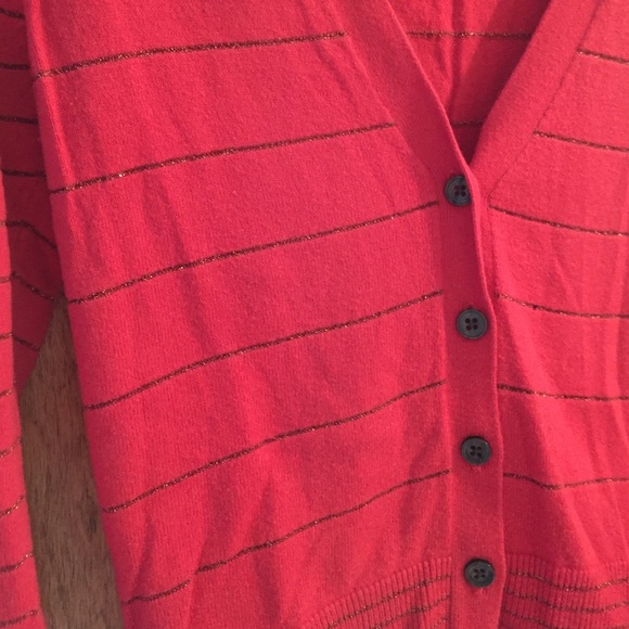 Red Glitter Stripe American Eagle Cardigan - Picture 2 of 4
