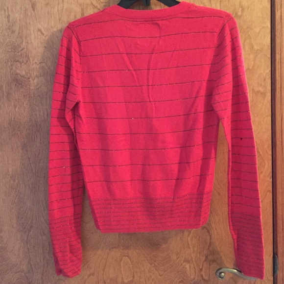 Red Glitter Stripe American Eagle Cardigan - Picture 4 of 4