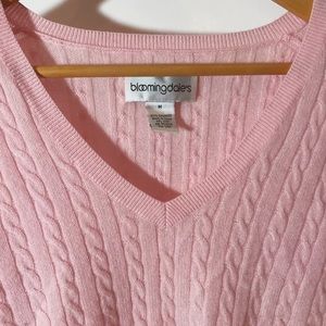 Bloomingdale's Pink Crewneck Cashmere Sweater