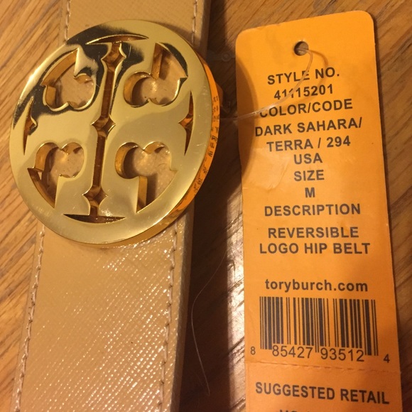 TORY BURCH NWT Reversible Tan/Brown Belt. Size M. main image 3