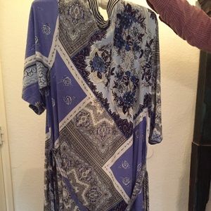 Anthropologie Periwinkle Paisley Robe
